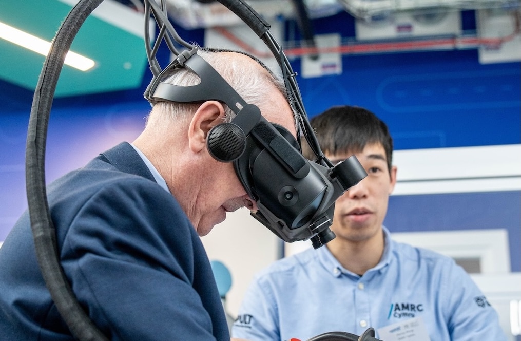 Man using VR headset