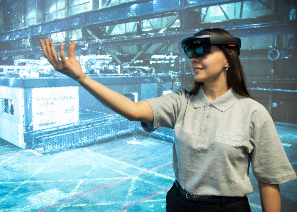 Person using virtual reality technology