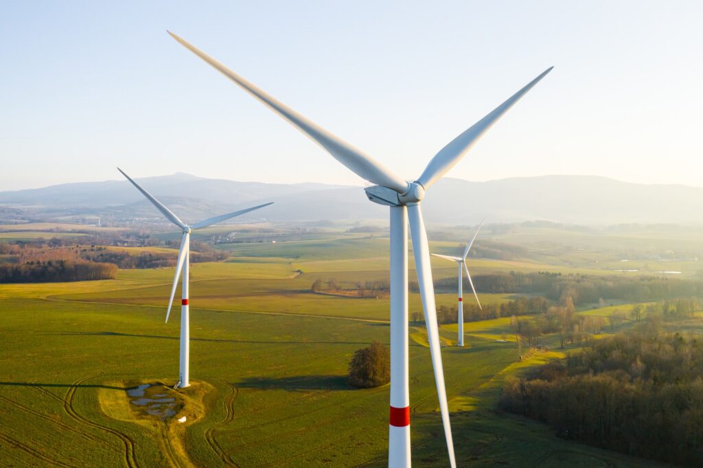 Panoramic view of Wind turbines